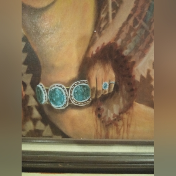 Powerful Native American Woman Oil Painting 1.5'x2' Original 1984 - Picture 1 of 5